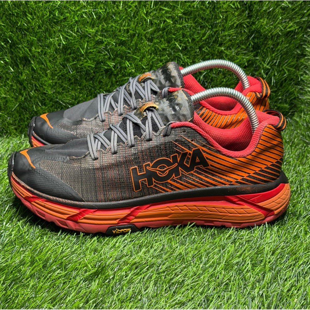 Hoka One One Evo Mafate 2 Men 8.5 Trail Running Shoes Orange Black Vibram Matryx